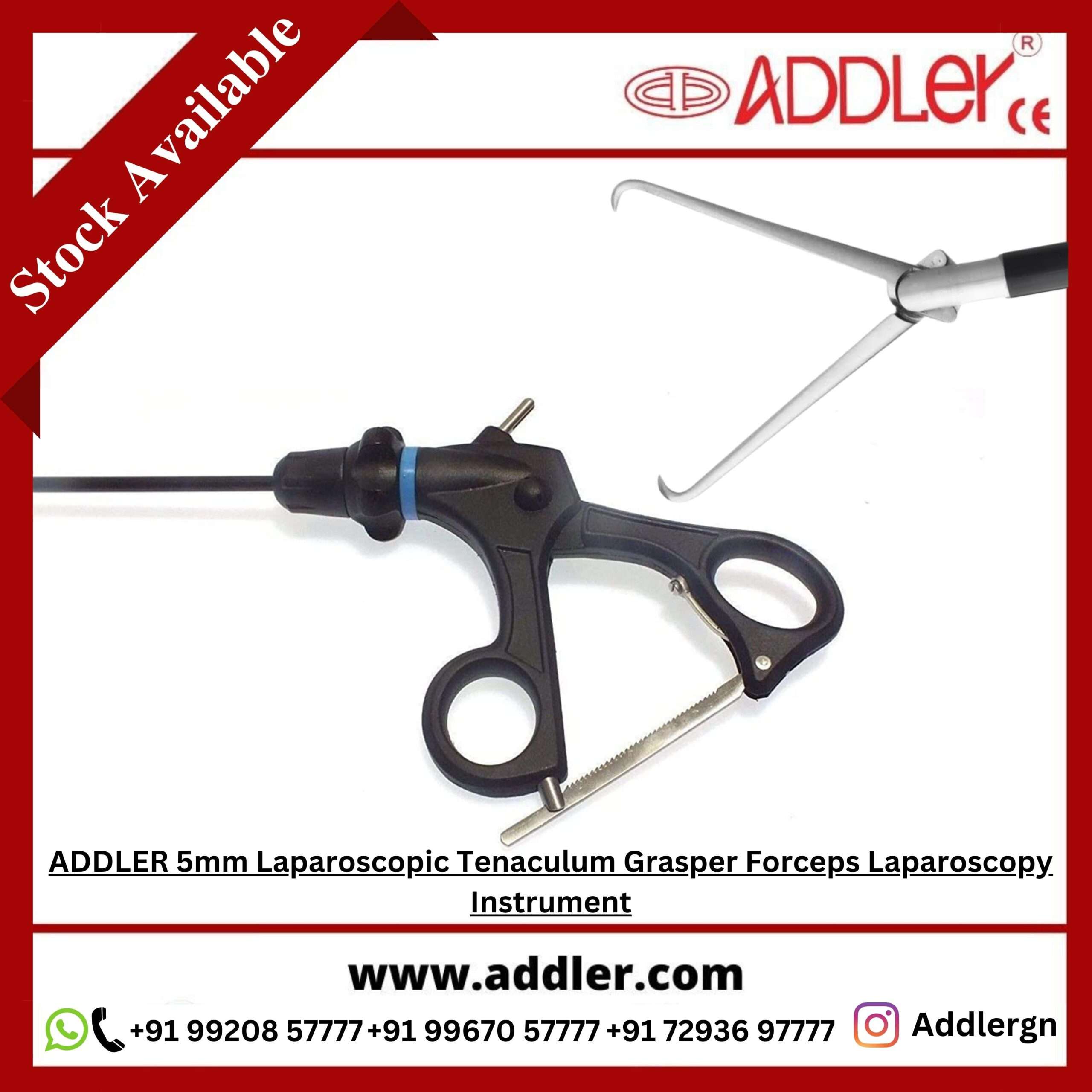 Laparoscopic 5mm Tenaculum Grasper Forceps Laparoscopy Addler
