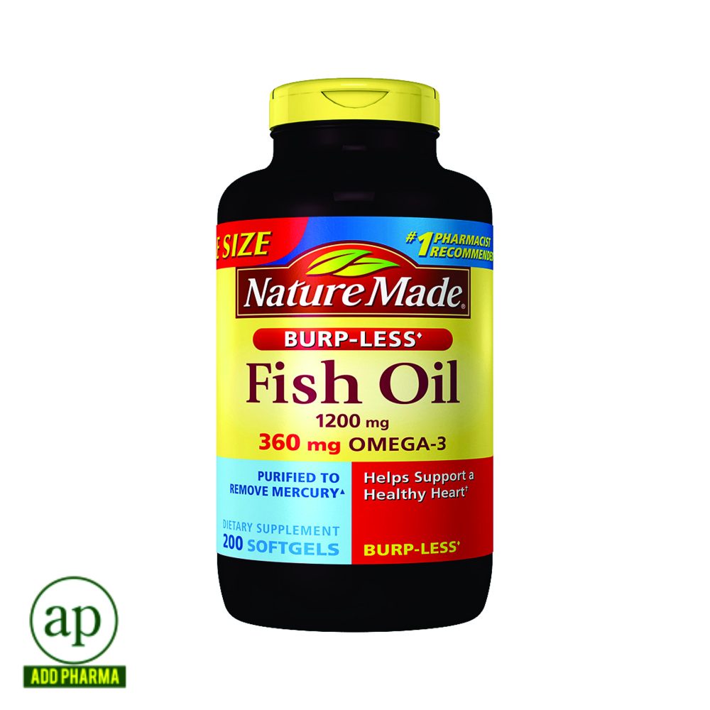 Nature Made Burpless Fish Oil/Omega3 200 Softgels AddPharma