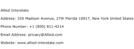 Allied Interstate Address, Contact Number Of Allied Interstate