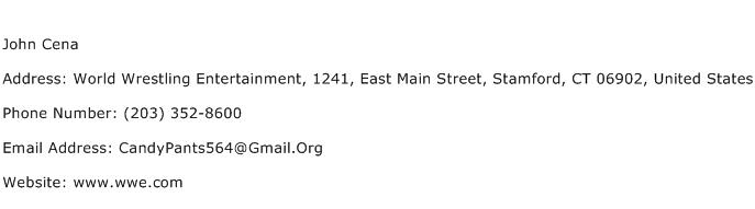 John Cena Address, Contact Number of John Cena