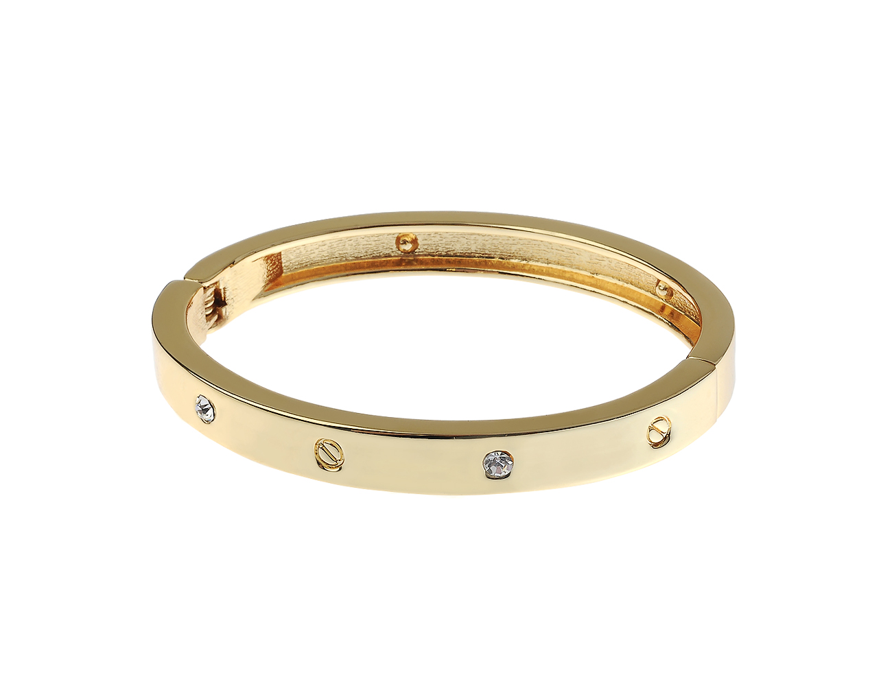 Gold tone bangle with crystals Adele Marie London