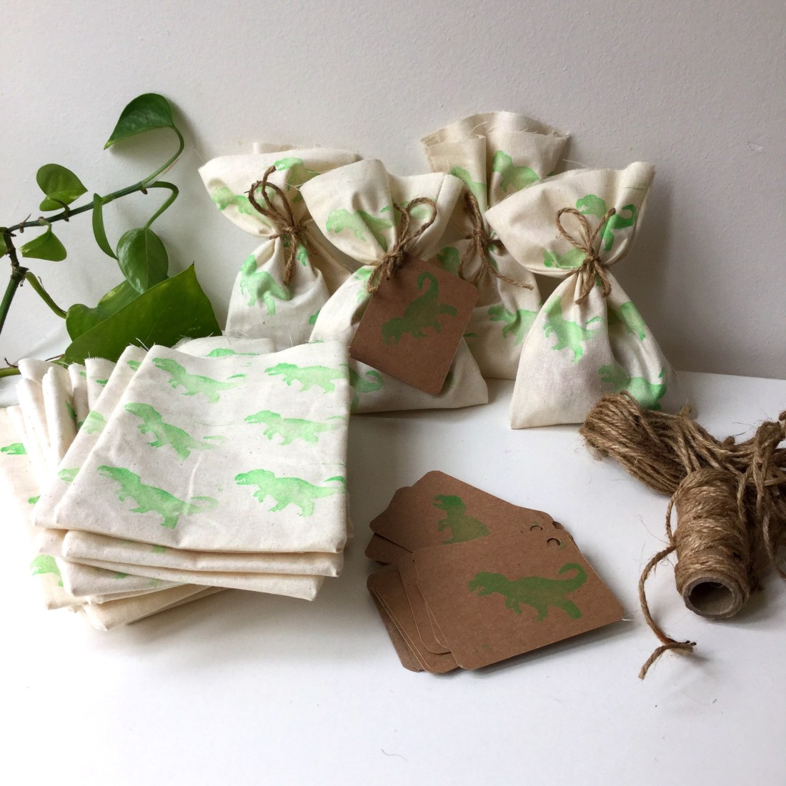 Dinosaur party favour bags