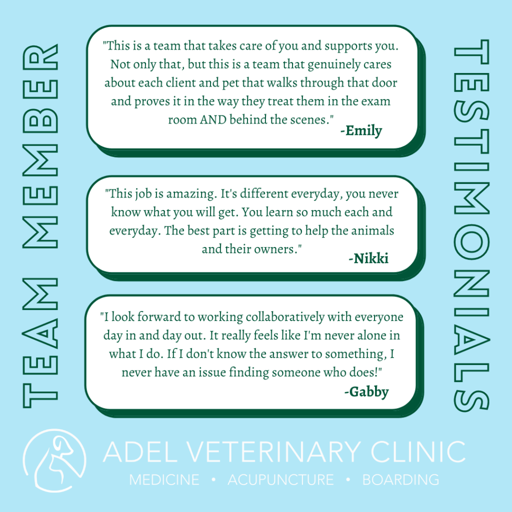 Careers in Adel, IA Adel Veterinary Clinic