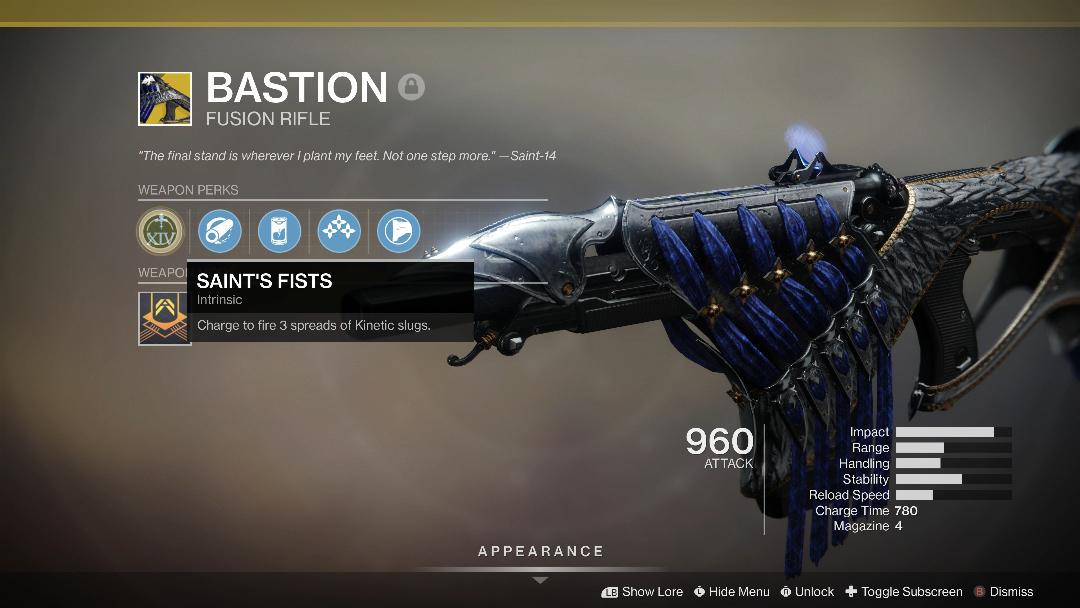 Destiny 2 Bastion Exotic Fusion Rifle Adept Gaming