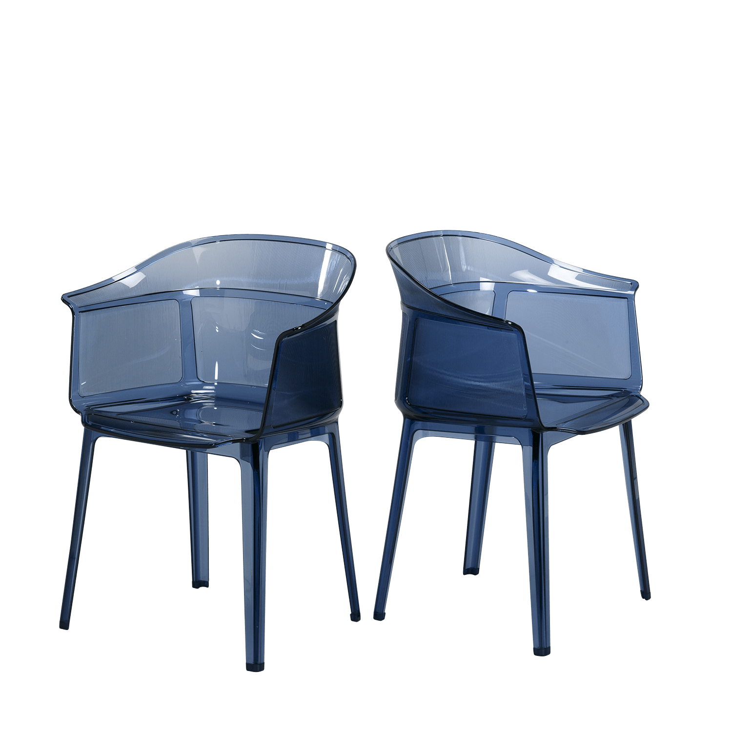 Stuhl PAPYRUS Blau transparent / Blau transparent Adexpo