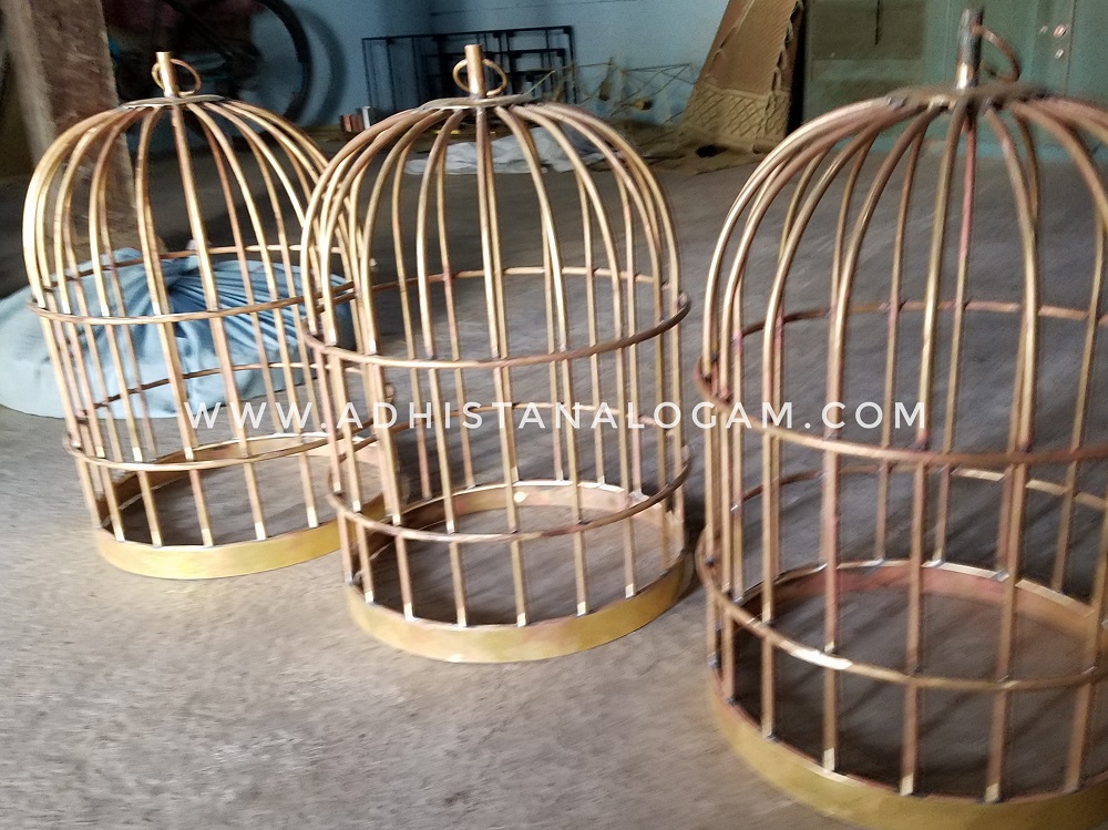 Lampu Gantung Sangkar Kuningan – Adhistana Logam