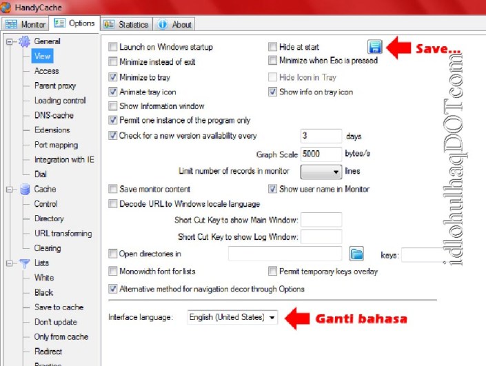CARA SETTING HANDY CACHE « HandyCache