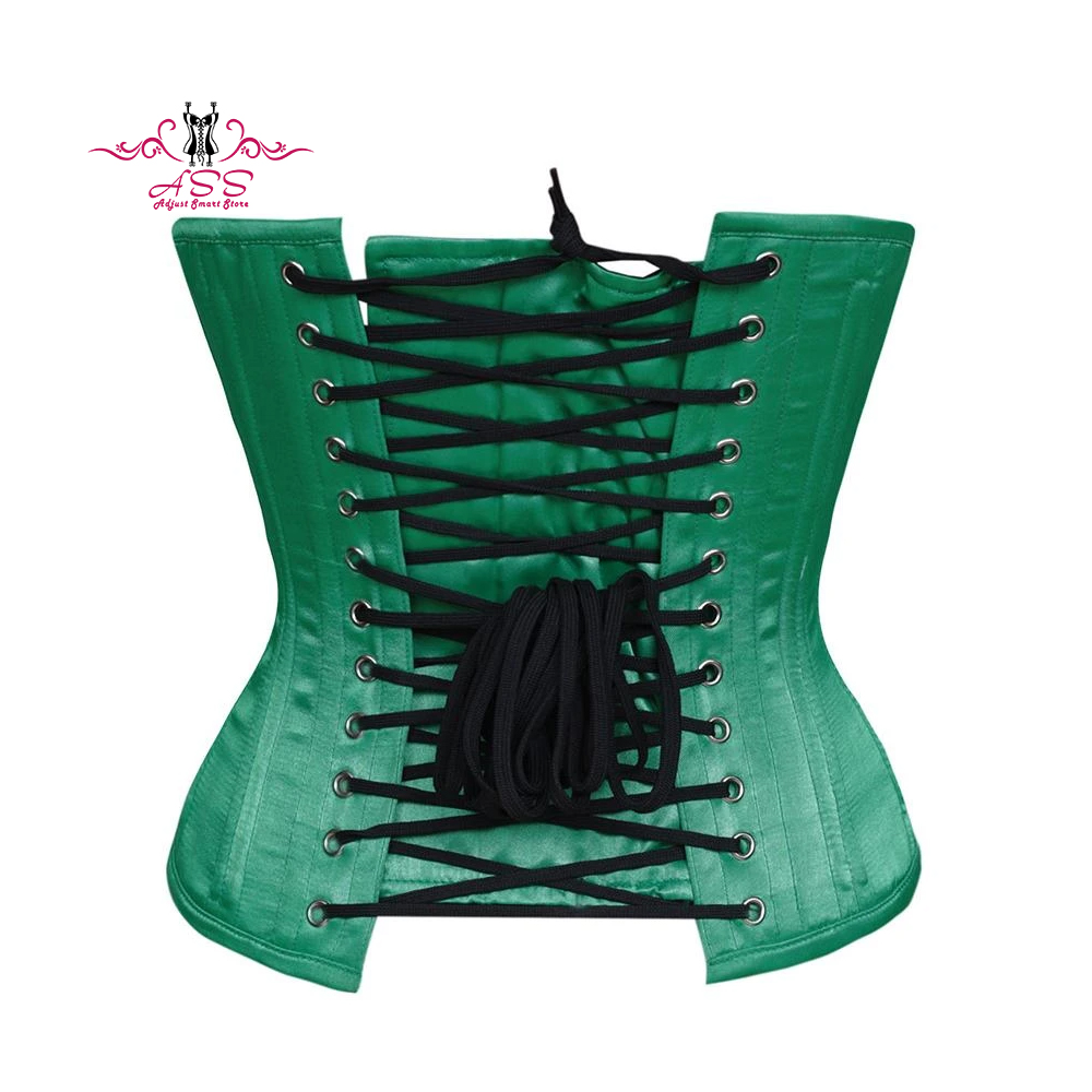 Green Satin Standard Hourglass Under Bust Waist Training Corset\Waist
