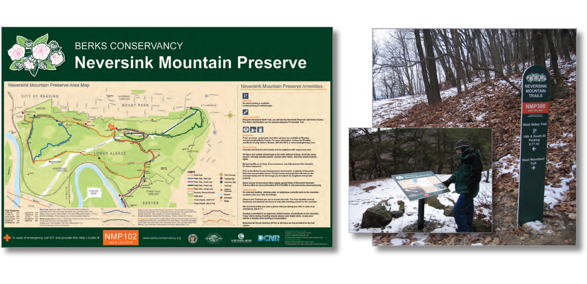 Neversink Mountain Preserve Interpretive and Wayfinding Signage A. D