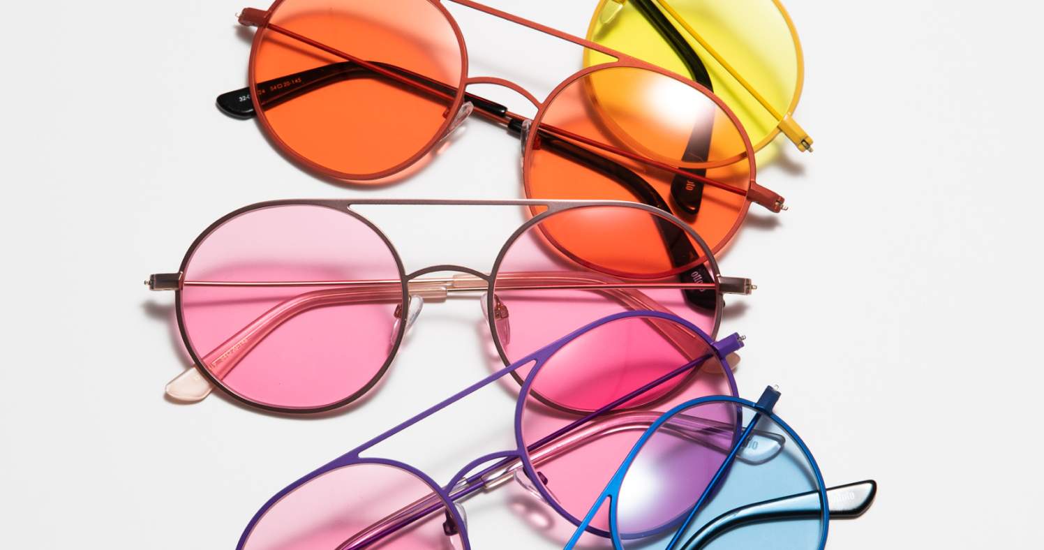 Add some pop to your look with tinted glasses or tinted contact lenses