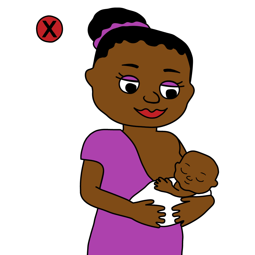 Breastfeeding with cross.