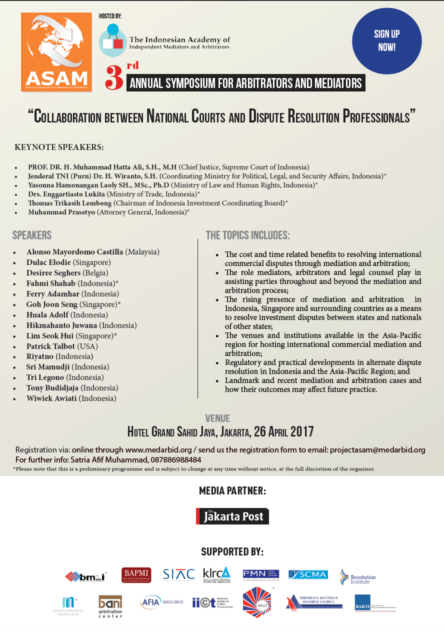 AIAC 3rd Annual Symposium for Arbitrators And Mediators