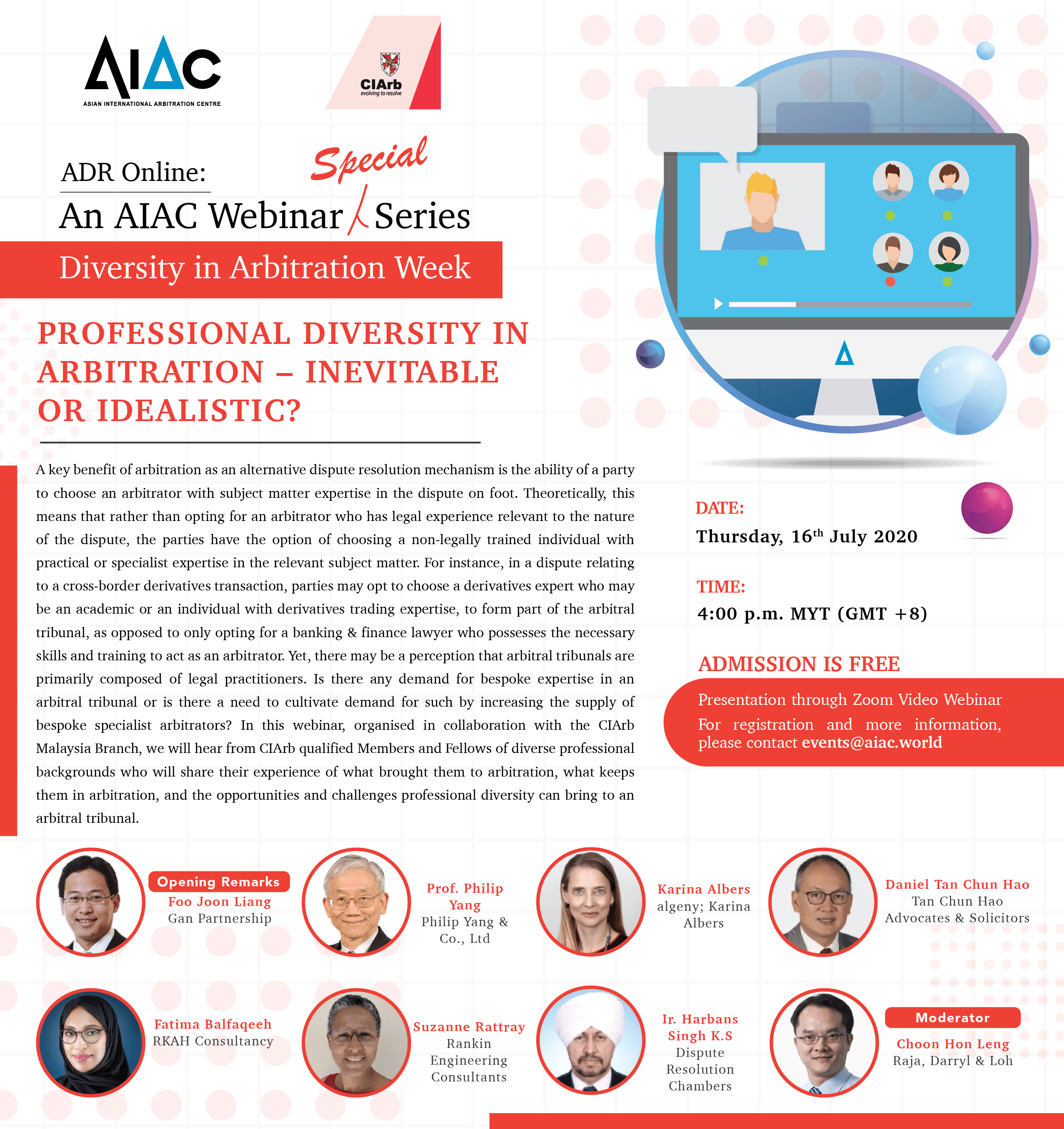 AIAC ADR Online An AIAC Webinar SPECIAL Series