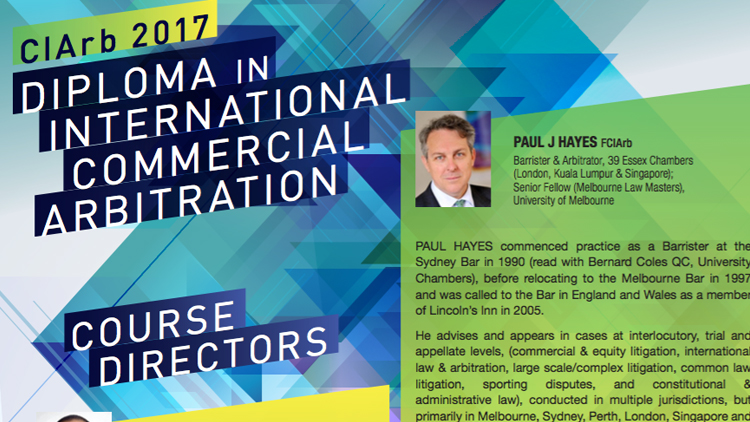 AIAC CIArb 2017 Diploma in International Commercial Arbitration