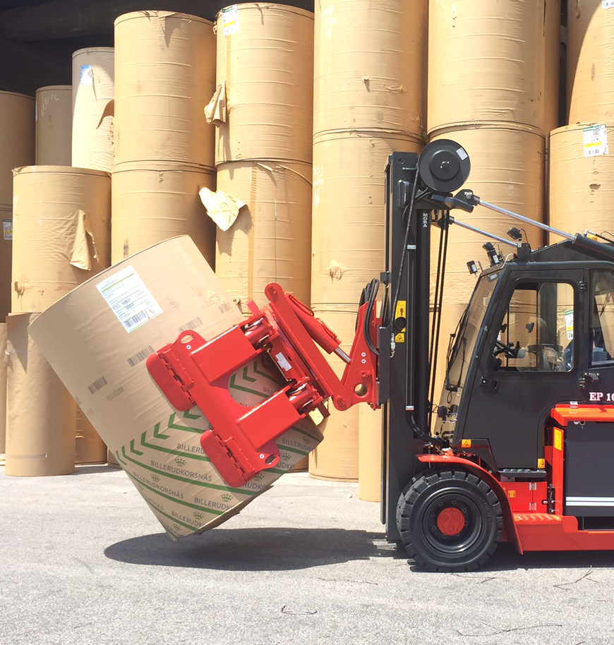 Paper Roll Clamps Tilting and 180° Rotating Paper Roll Clamps Bolzoni