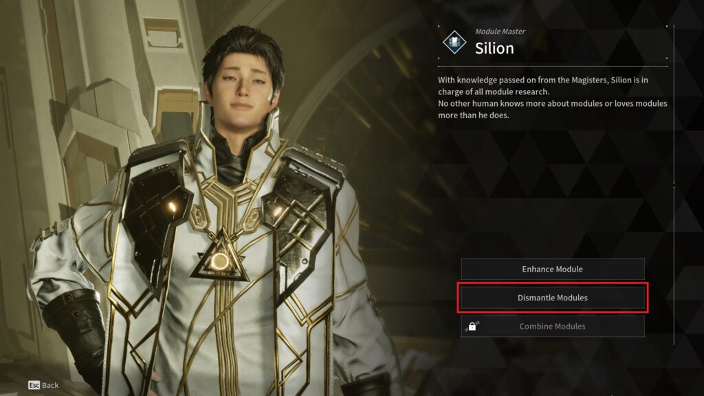 Once you located Silion, click on Dismantle Modules Image via esports.gg)
