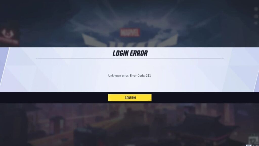 You&rsquo;ll see the error code appear as you try to login in to your copy of Marvel Rivals (Screenshot via esports.gg)