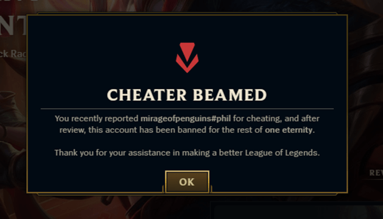 New Ban Notification in League of Legends (Image via Riot Games)