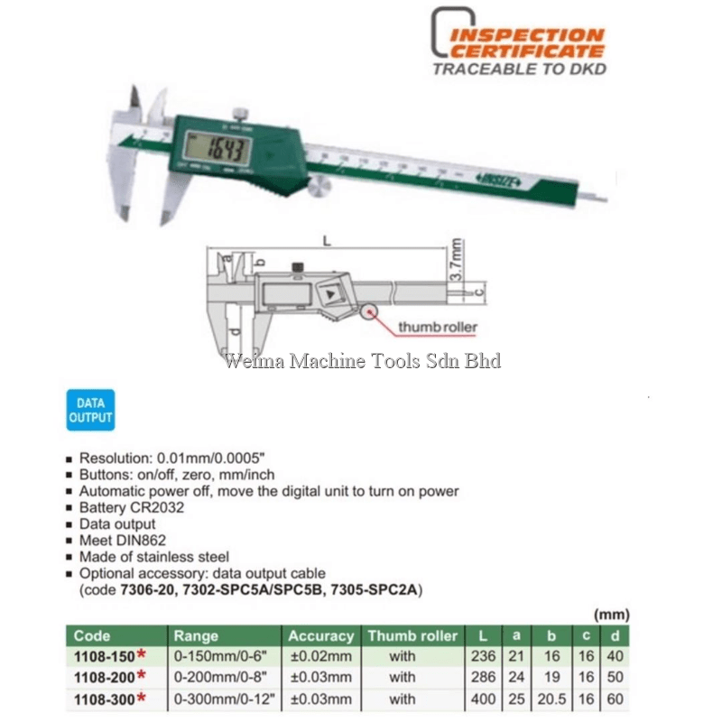 INSIZE Digital Caliper, INSIZE, Kuala Lumpur, Malaysia Weima Machine
