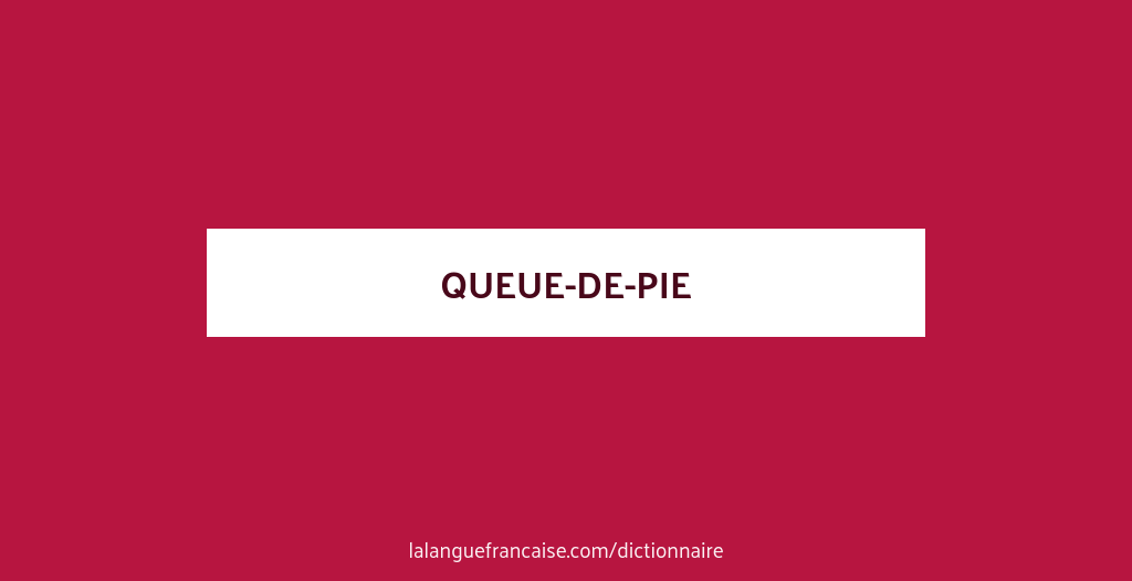 Définition de queuedepie Dictionnaire français