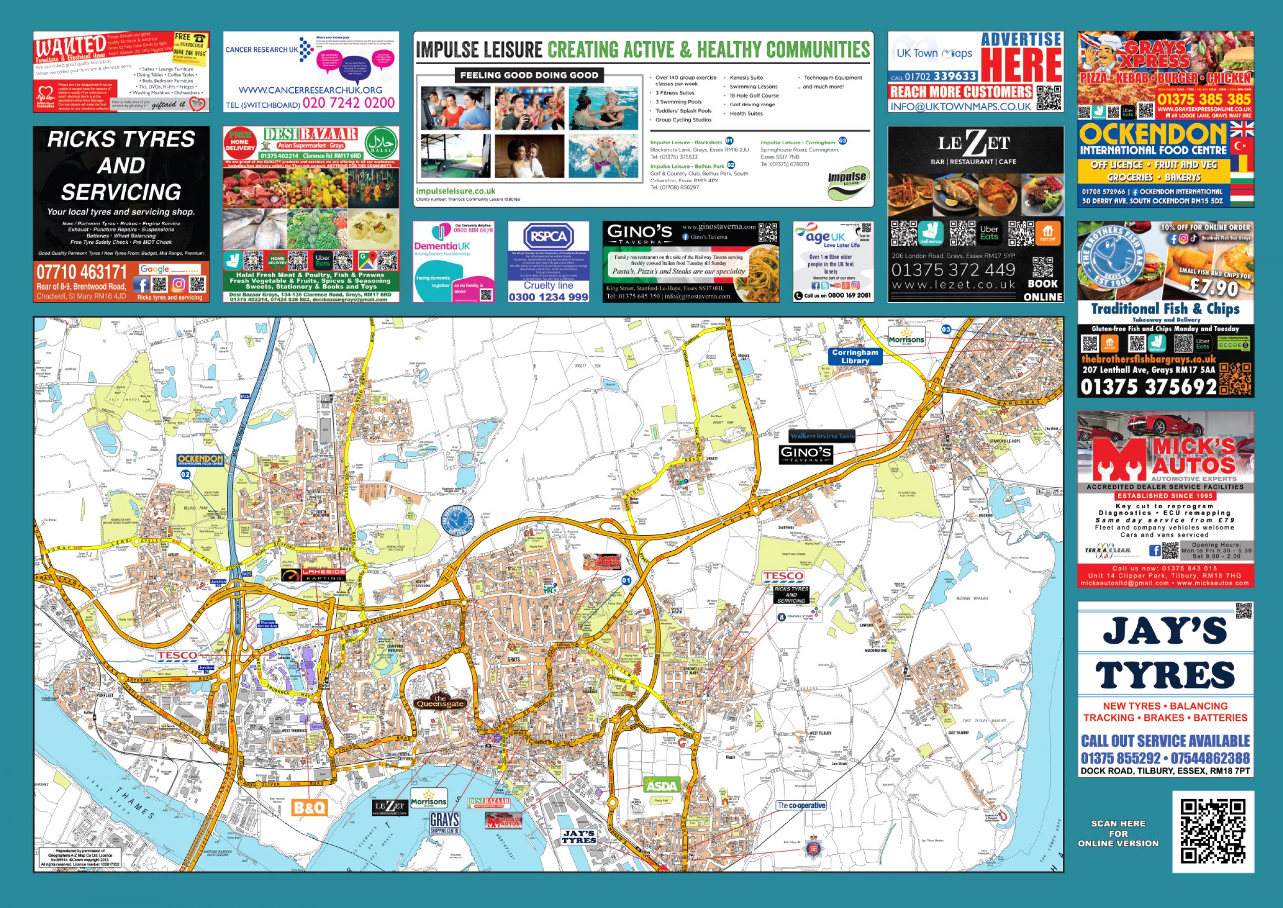 Thurrock Sited Map UK Town Maps