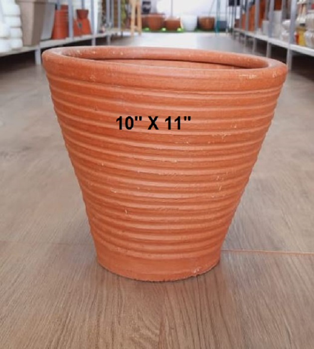 Terracotta Ribbed Flower Pot TheGreenyard.in