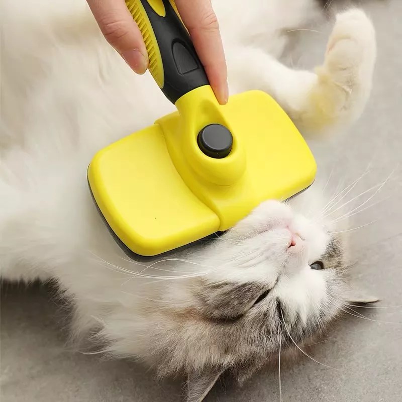 IONKINI JPDA06 Self Cleaning Grooming Slicker Brush for Dogs, Cats