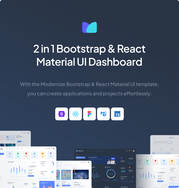 Modernize Bootstrap 5 & React MUI Admin Dashboard 1V1.Design
