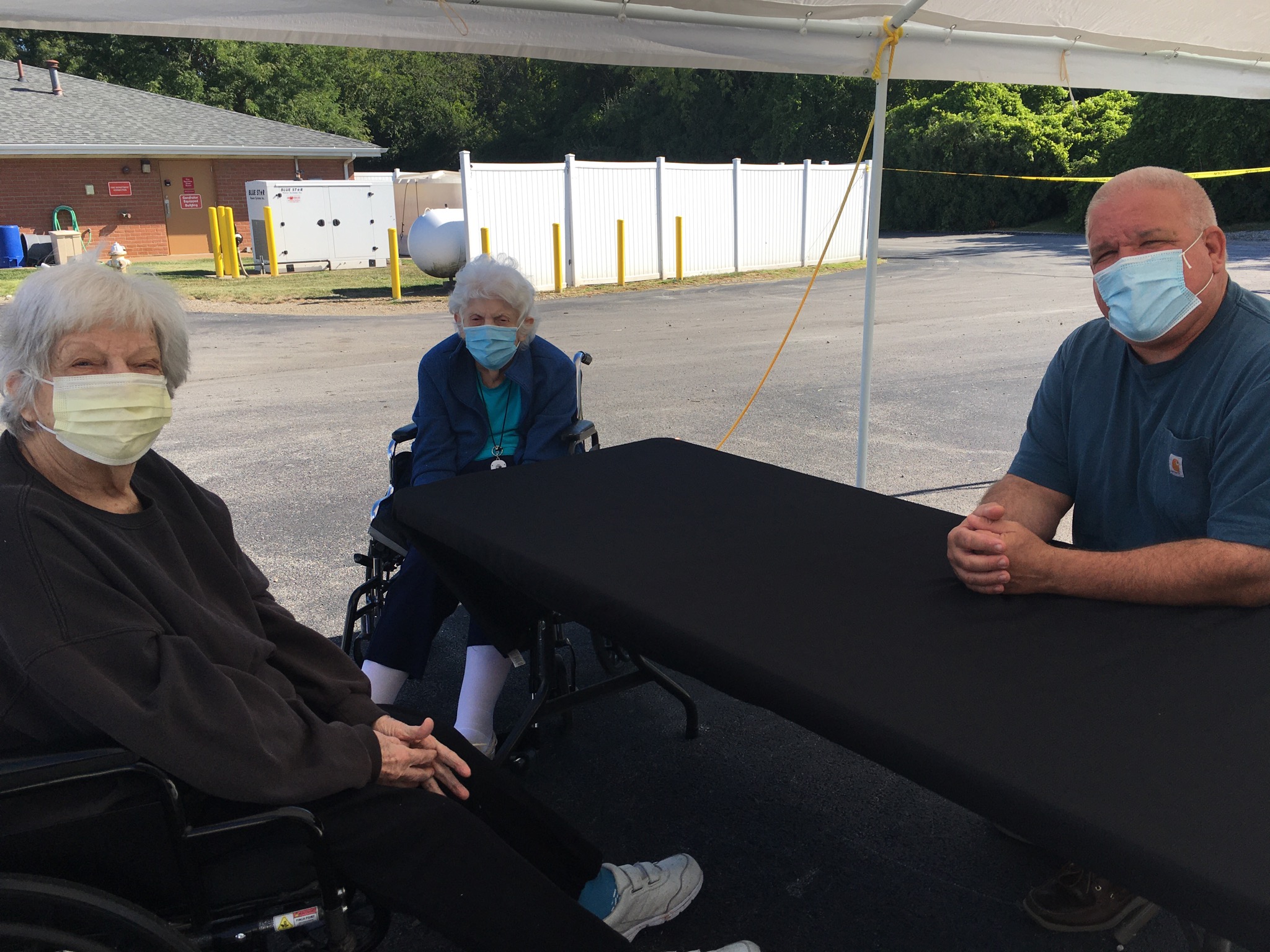 Residents and Loved Ones Enjoy Outdoor Visits at Admiral's Pointe