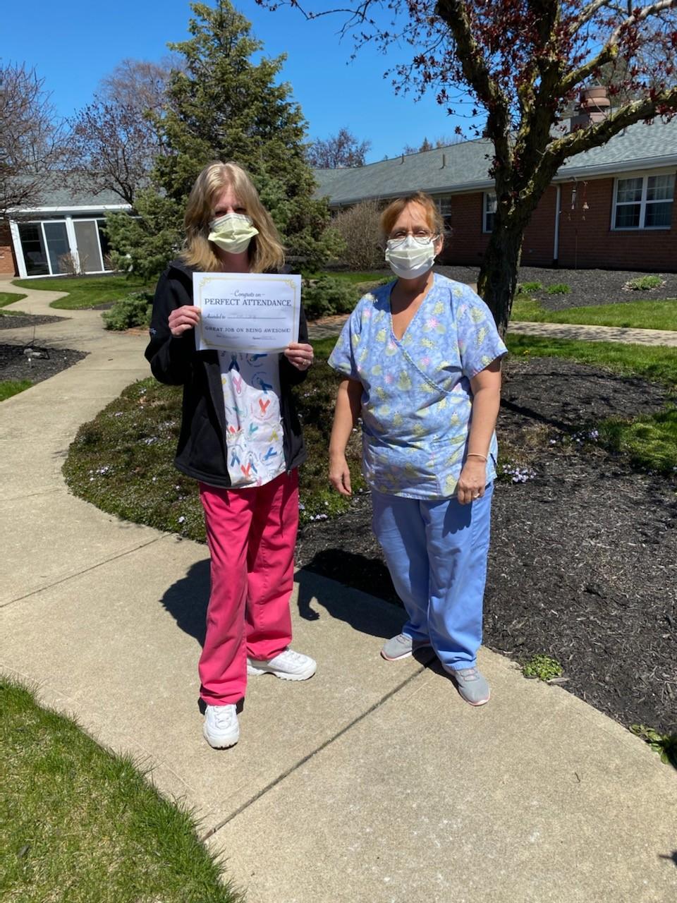 Admiral's Pointe Boast Employees' Perfect Attendance