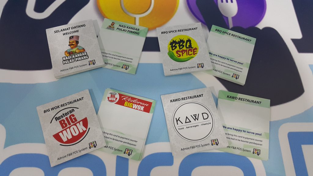 Mini Paper Card Tokens Admire POS Point of Sales System for F&B