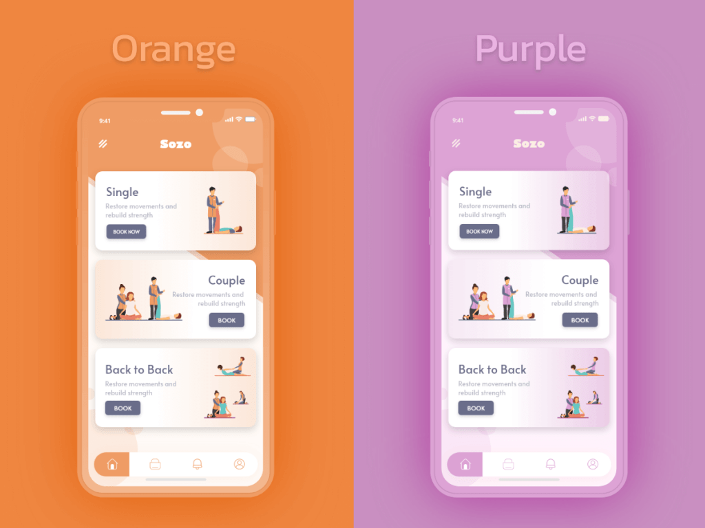 Spa App Free XD Resource Adobe XD Elements