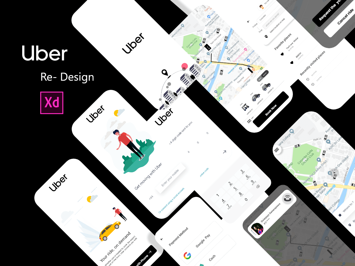 Uber Redesign App Free XD Resource Adobe XD Elements