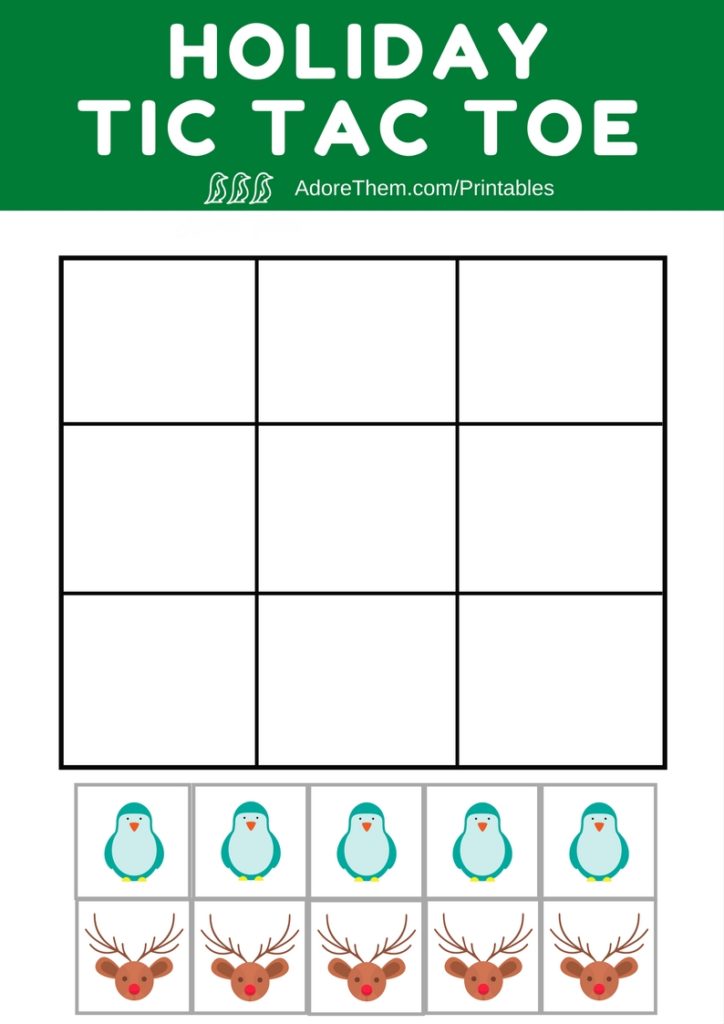 Holiday Tic Tac Toe Printable Adore Them