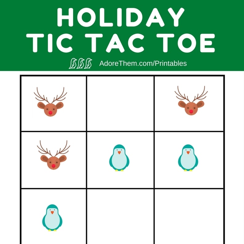 Holiday Tic Tac Toe Printable Adore Them