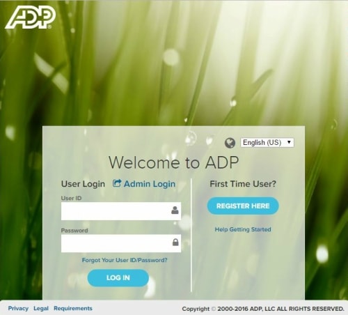 Federation Redirector online.adp.com