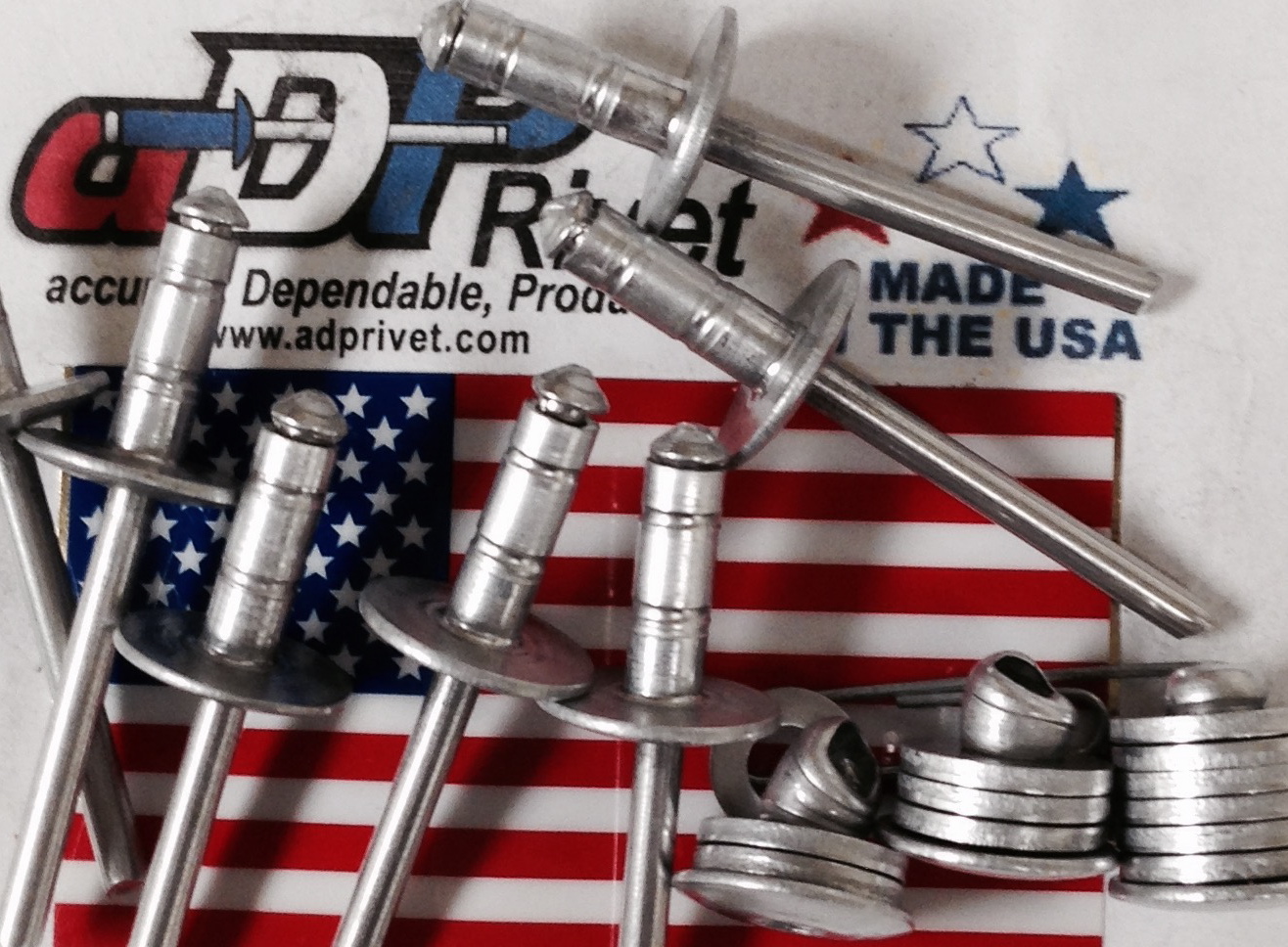 All aluminum multigrip Rivets ABA6266 Medium and Large Head Silver