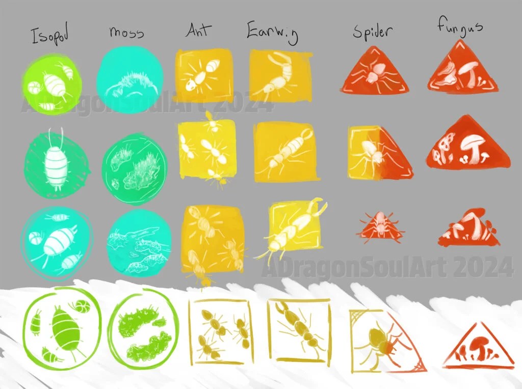 digital creature sketch icons
