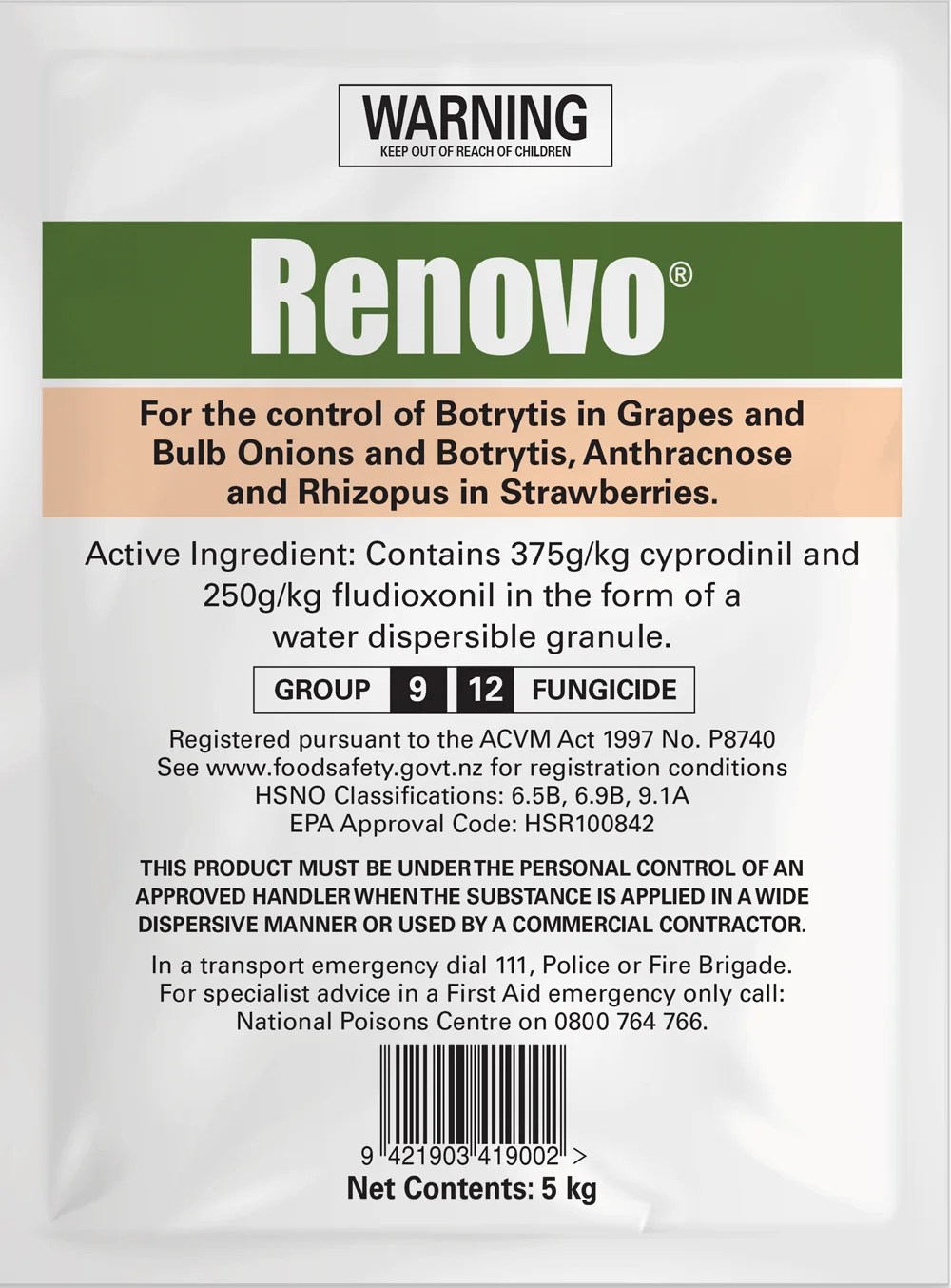 Renovo Fungicides Adria Crop Protection Solution New Zealand