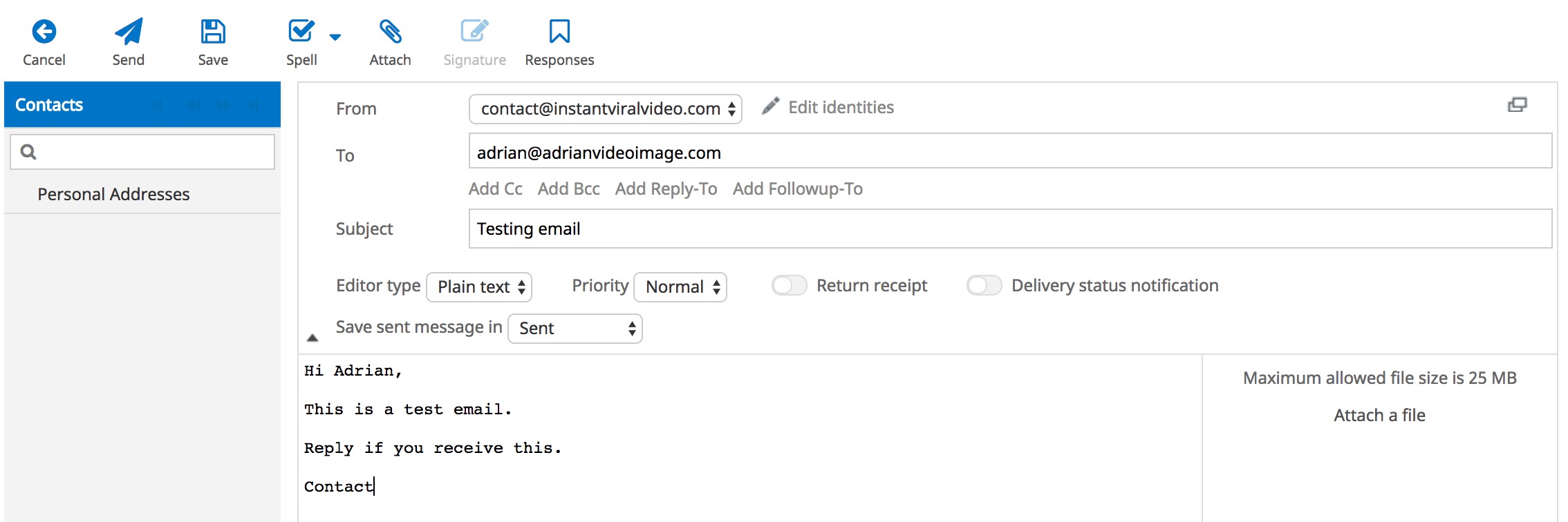 Hostinger Webmail Compose Adrian Video Image