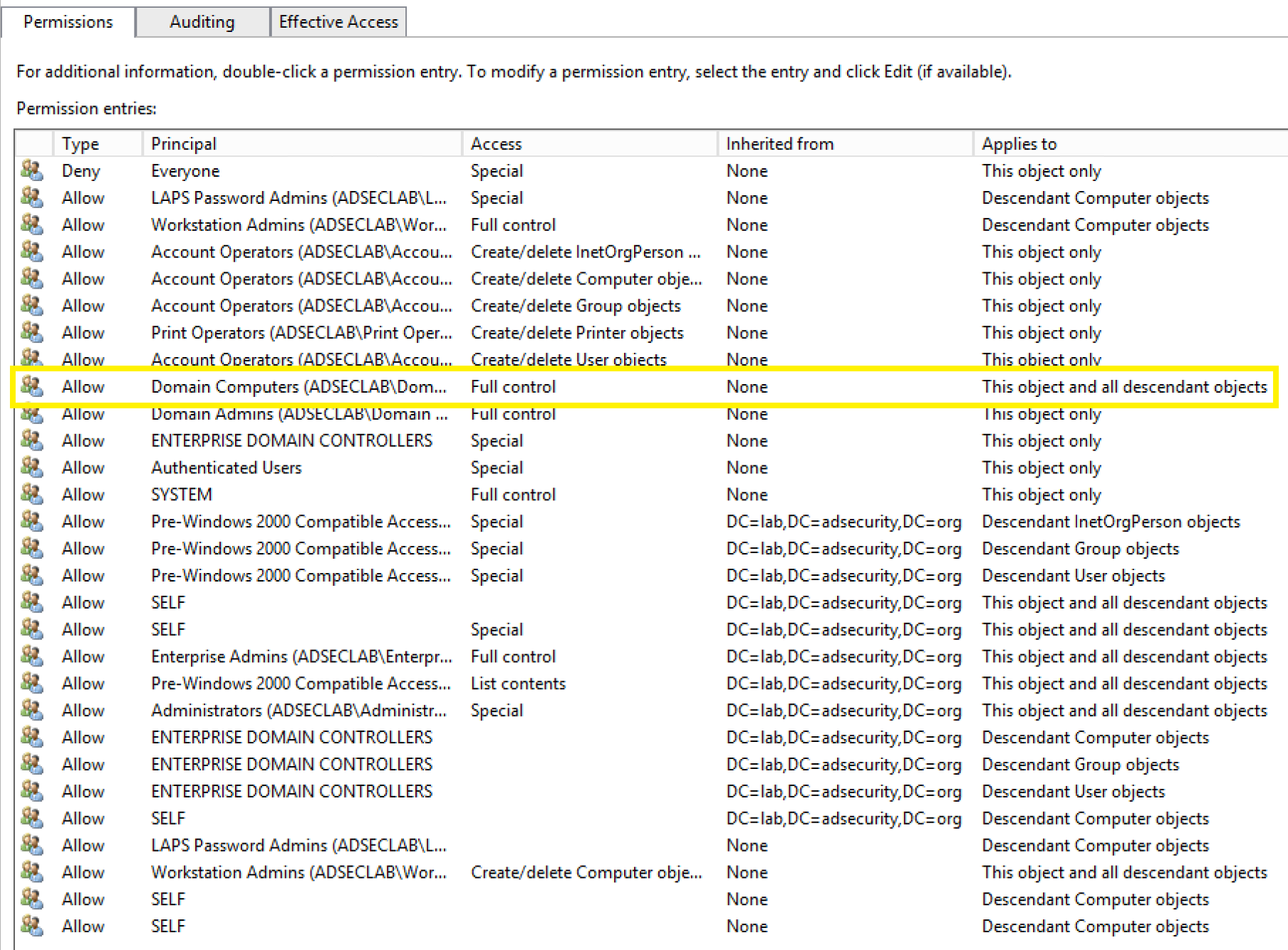 Get Primary Group Active Directory Containers trackinglast
