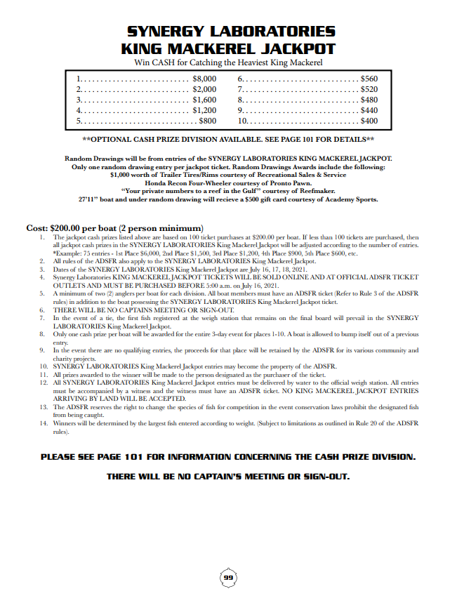 Rodeo Rules Alabama Deep Sea Fishing Rodeo Dauphin Island, AL