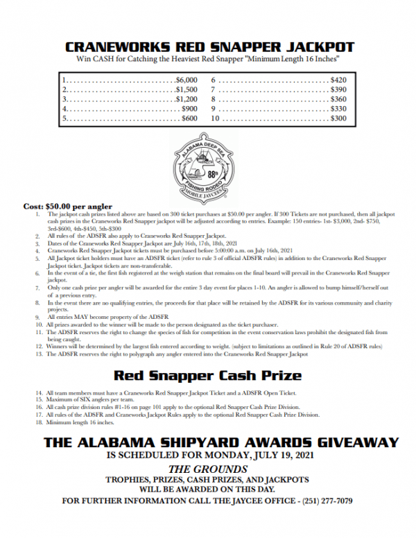 Rodeo Rules Alabama Deep Sea Fishing Rodeo Dauphin Island, AL