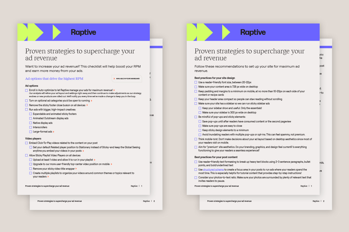 Work Smarter Proven strategies to supercharge your ad revenue — Raptive