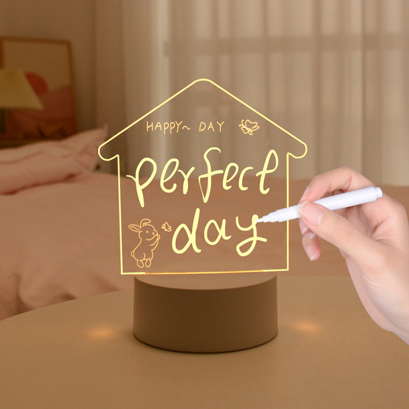 Acrylic Message Board with LED Light House