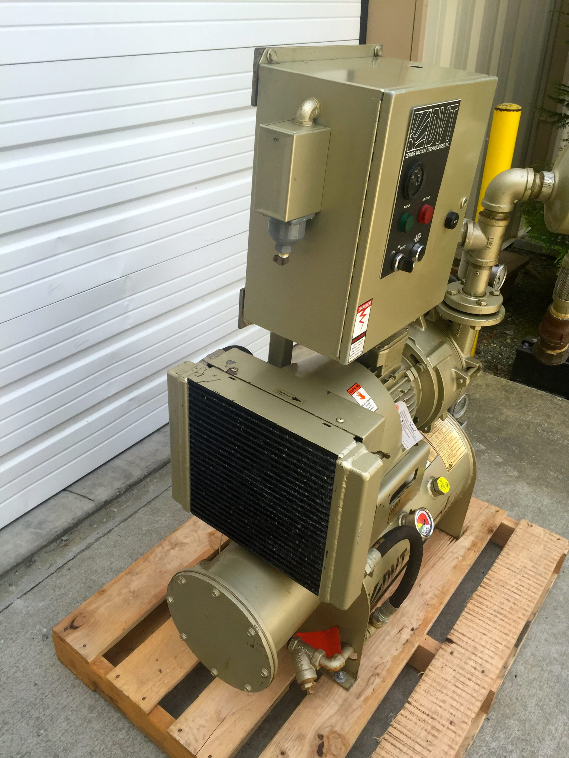 DPE Dekker Vacuum Pump Skid Control Panel Heat Exchanger 5.5 hp