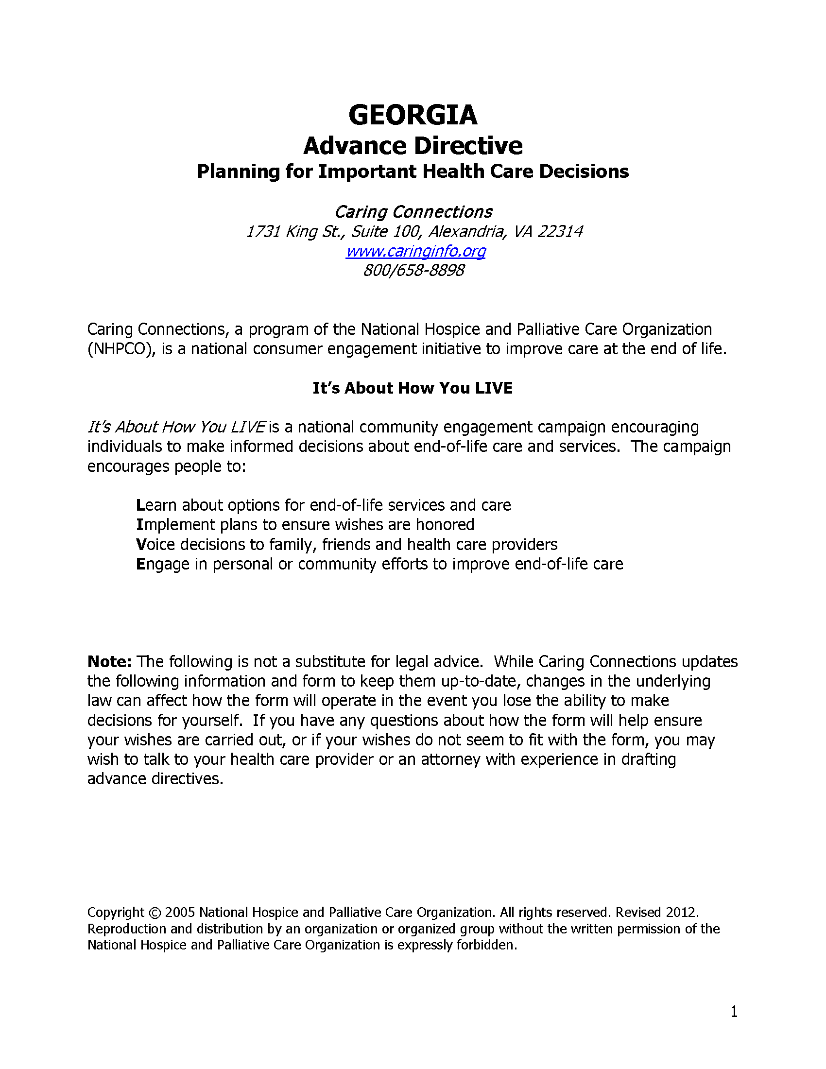 Free Advance Directive Form (Medical POA + Living Will) PDF