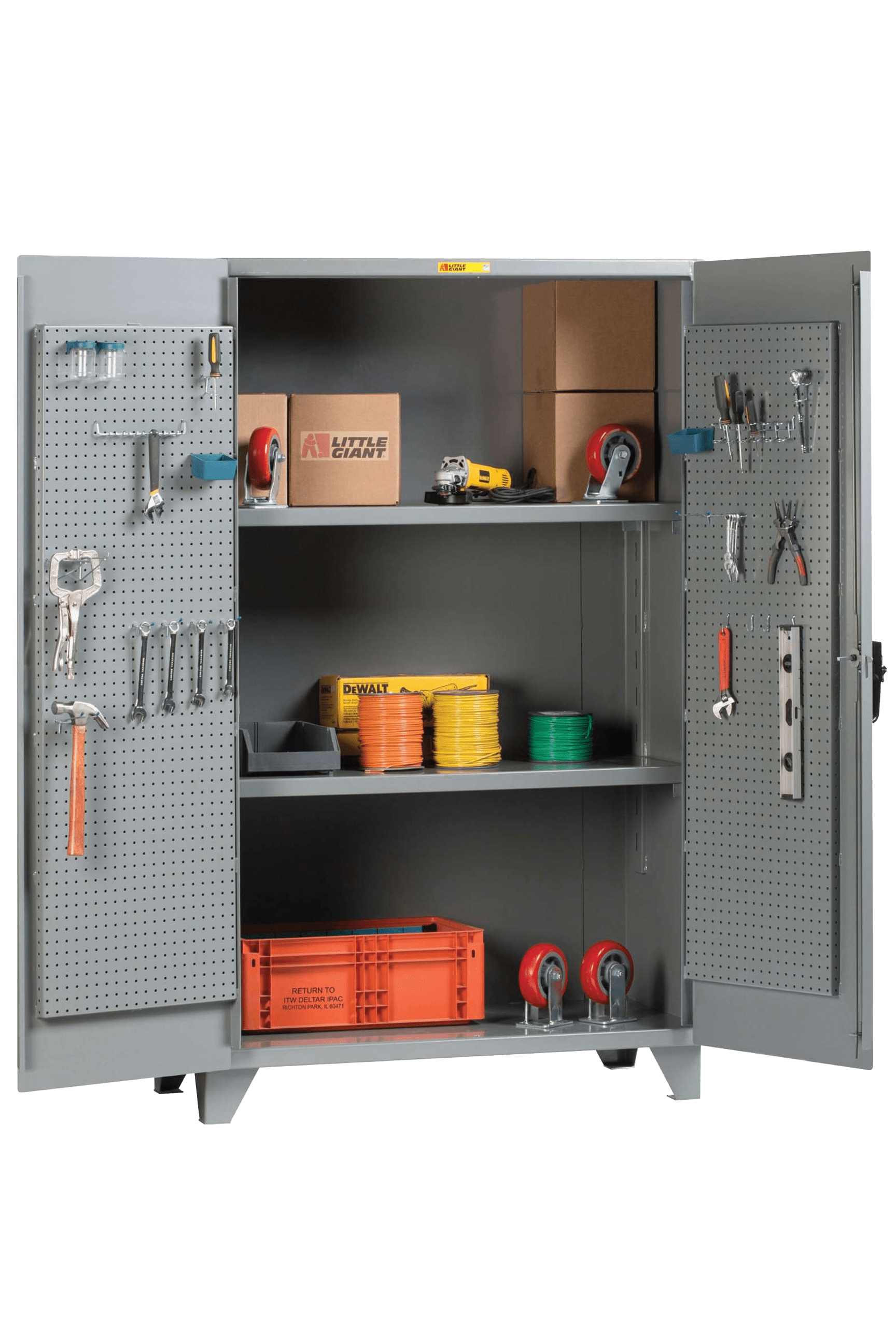 High Capacity Storage With Pegboard Doors 24 X 48 3adjustable