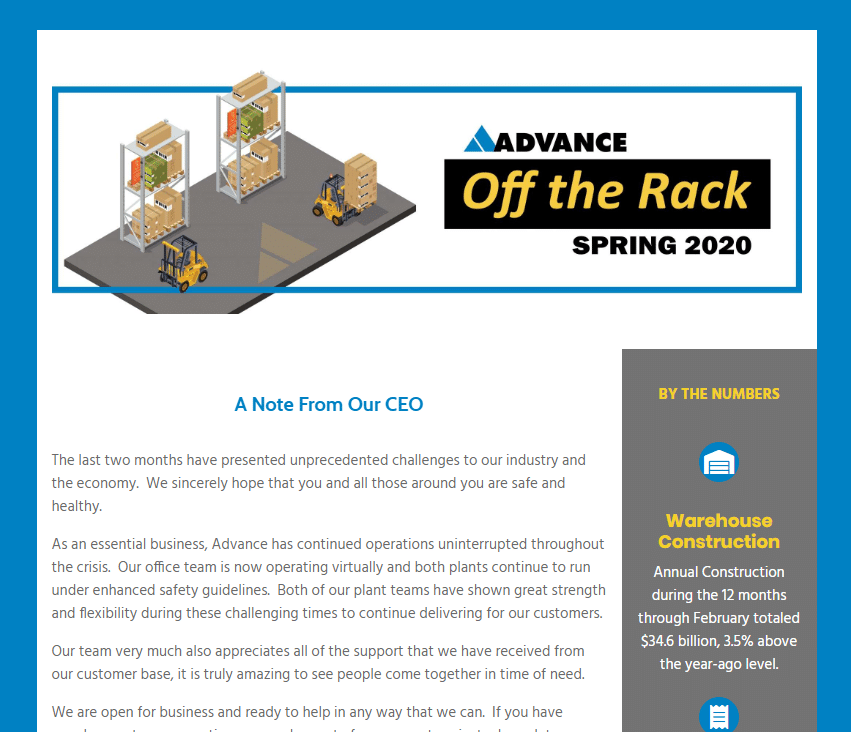 Newsletters Advance Storage Products