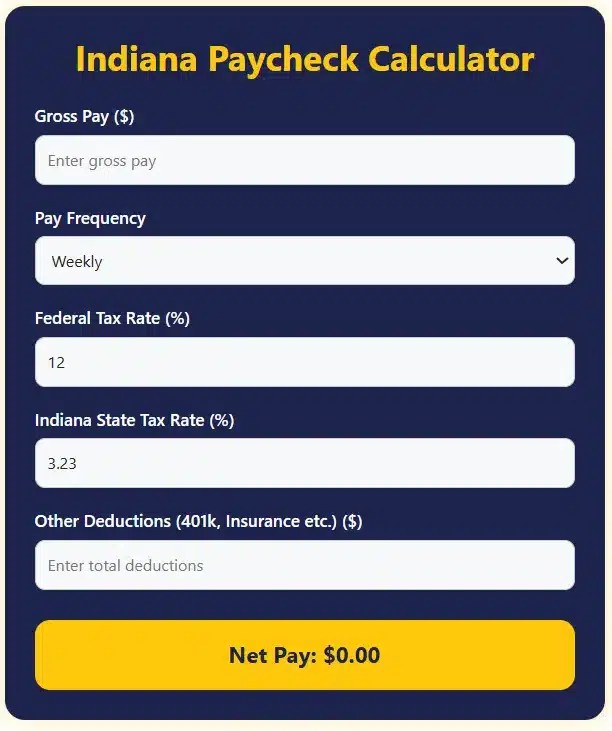 Indiana Paycheck Calculator Fast, Free & Accurate Tool (2025)